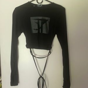 GymShark crop top with wrap around tie